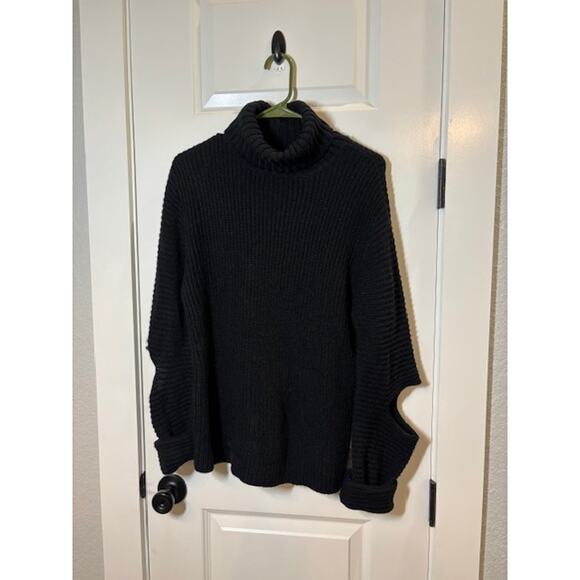 Black Sweater with sleeve cutouts Womens Small (Oversized) by Public School - Picture 5 of 5